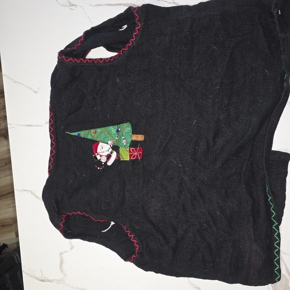 Festive Black Holiday Vest - Picture 2 of 2